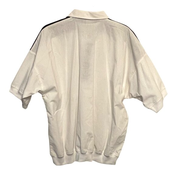 Vintage-Style Envoy Men White & Navy Polo Shirt W/ Front Pockets Large Deadstock - Picture 2 of 14